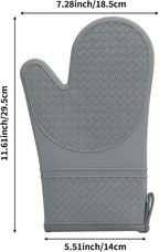 Hovico Silicone Oven Mitts, Heat Resistant 500F Kitchen Mitts 2PCS, 11.6" - Image 2