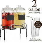 1 Gallon Glass Drink Dispenser Set of 2, Drink Dispensers - Image 5