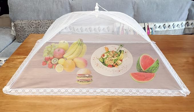Food Covers for Outside Mesh, 2 Pack 40"X24" + 2 Pack 17"X17" Extra Large Pop - Image 8