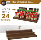 Lenwi Spice Rack Organizer for Cabinet 2 Pack, 3 Tier Expandable Bamboo Spice - Image 3