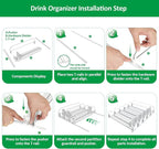 Drink Organizer for Fridge-White Automatic Pusher Glide, 12oz 16oz 20oz-Soda - Image 7