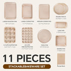 11 Piece Baking Set | Nonstick & Non Toxic Bakeware Sets Baking Pans Set | - Image 4