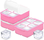KitchFort Large Silicone Ice Cube Tray, Easy Release 2" Big Ice Cubes by KitchFort