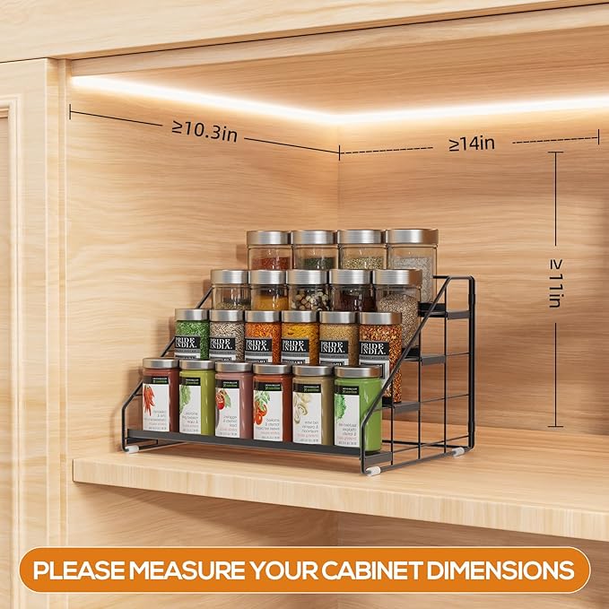 Spice Rack Organizer for Cabinet, 4 Tiered Spice Rack Organizer, Tiered - Image 2