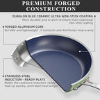 Nuwave Healthy Duralon Blue Ceramic Nonstick Cookware Set, Diamond Infused - Image 3