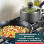 T-fal Initiatives Nonstick Cookware Set 6 Piece Oven Safe 350F Cookware - Image 4