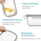 Vtopmart 2Pack 2260ml/ 76.4oz Large Glass Storage Containers - Image 6