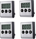 4 Pack Digital Kitchen Timer Magnet, Stainless Steel Cooking Timers by Kyzistn