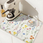Spring Floral Dish Drying Mat for Kitchen Counter 18 x 24 Inch Colorful Flowers - Image 7