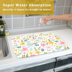 Spring Dish Drying Mat for Kitchen Counter Cute Floral Summer Holiday - Image 7