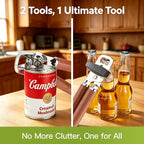 KULUNER Manual Can Opener with Solid Rosewood Handle, Large Easy-Turn Knob - Image 6
