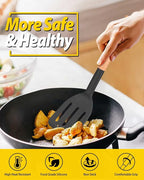 Pack of 2 Silicone Cooking Spatula, Heat Resistant Solid Turner, Non Stick - Image 3