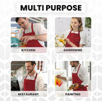 Adjustable Bib Apron 100% Polyester Kitchen Aprons Waterdrop Resistant Aprons - Image 6
