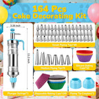 Cake Decorating Tools Supplies Kit: 164pcs Baking Accessories, Dessert Piping - Image 4