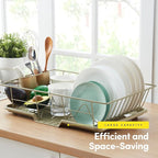 Space-Saving 3-Piece Dish Drainer Rack Set: Efficient Kitchen Organizer - Image 3