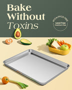 Baking Sheet Set of 2, Commercial Grade Stainless Steel Cookie Sheets - Image 2