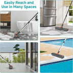 Floor Scrub Brush with Long Handle Length Adjustable, 3 in 1 Heavy-Duty Stiff - Image 6