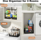 REALINN Under Sink Organizer, Pull Out Cabinet Storage 2 Tier Slide Out Sink - Image 6
