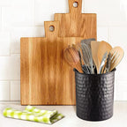 Monarch Abode Kitchen Utensil Holder – Hand Hammered Metal Black Utensil Holder - Image 3