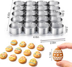 AIERSA Mini Egg Cookie Cutter, Round Small Easter Cookie Cutters, 1.2 Inch Tiny - Image 2