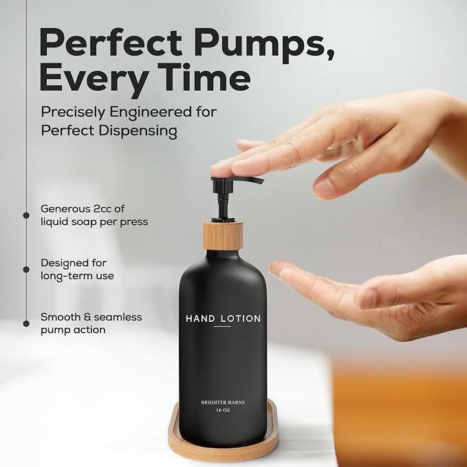 Black Glass Lotion Dispenser - Image 4