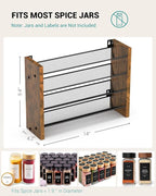 NESAPTO Spice Rack Organizer for Cabinet, Wood 4-Tier Vertical Seasoning - Image 2