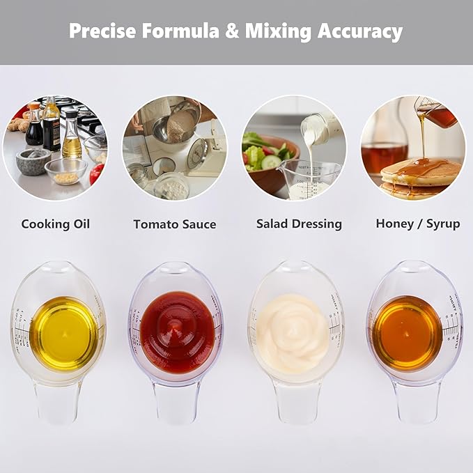 4 Pack Small Measuring Cups, 2oz/60ml Mini Measuring Cup - Image 2