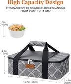 Casserole Carrier Bag, Single Insulated Food Bag, Hot Cold Lasagna Holder Tote - Image 3