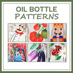17oz Hand Painted Glass Olive Oil Bottle - 500ml Green Oil & Vinegar Cruet - - Image 3