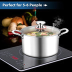 E-far 6 Quart Stock Pot, Tri-Ply Stainless Steel Cooking Pot - Image 6