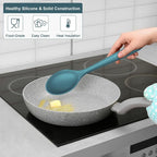 E-far Silicone Cooking Spoon Set of 2, Heat Resistant Kitchen Spoons Utensils - Image 4