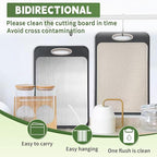 Cutting Board Double Sided, Large Stainless Steel Cutting Boards, Wheat Straw - Image 7