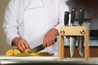 Mercer Culinary M20050 Genesis 6-Piece Wood / Glass Knife Block Set - Image 13