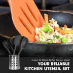 Chef Craft Premium Silicone Kitchen Tool and Utensil Set, 5 Piece - Image 5