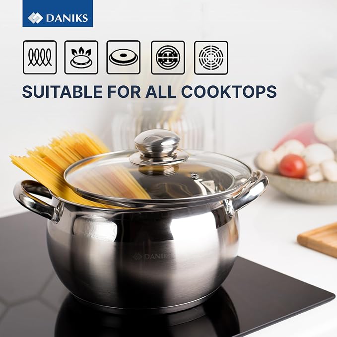 Daniks Classic 6-Piece Stainless Steel Cookware Set - Image 7