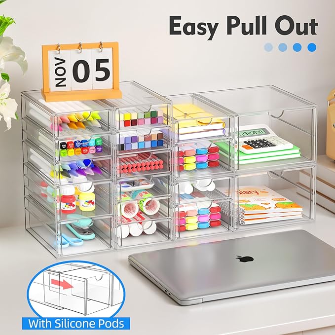 Acrylic Makeup Organizer with 13 Drawers, Bathroom Counter Organizer, Acrylic - Image 5