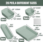 28 pcs Desk Drawer Organizer Tray, Stackable Organizer Containers - Image 2