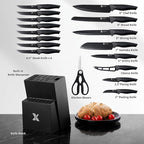 XANAPON 19-Piece Black Kitchen Knife Set - Image 6