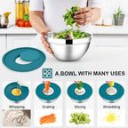 E-far Mixing Bowls with Lids Set, 7-Piece Stainless Steel Mixing Bowls with 3 - Image 3