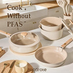 CAROTE 25 Pcs Ceramic Cookware Sets, Pots and Pans Set Non Stick, Detachable - Image 4