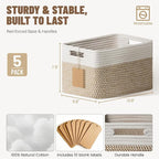 5 Pack Woven Storage Baskets for Shelves, Decorative Basket Organizer Storage - Image 5