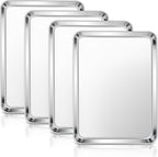 E-far Stainless Steel Baking Sheets Set of 4, 12.4” x9.7” Baking Cookie Sheets by E-far