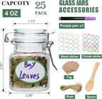 Brajttt 4 oz Spice Jars with Labels, 25 Pack Small Glass Jars with Lids - Image 2