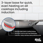 GoodCook Stainless Steel Fry Pan 12-Inch, Oven-Safe to 500F & Induction-Safe - Image 4