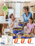 Pro DUXANO 12PC Nonstick Pots and Pans Set&Hybrid 3-Ply Stainless Steel Skillet - Image 6