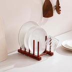 HBlife 4pcs Rosewood Wooden Dish Drying Rack - Image 3