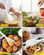 Pack of 2 Silicone Cooking Spoons, Non Stick Solid Kitchen Spoon - Image 5