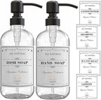 Sunrise Premium 2 Pack Clear Glass Soap Dispenser 16 OZ - Image 7