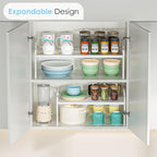 2 Pack 11” Width Expandable Kitchen Cabinet Organizer Shelves, Heavy Duty - Image 7