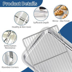 Baking Sheet with Rack Set of 4, Non Toxic & Dishwasher Safe & Easy Clean - Image 4